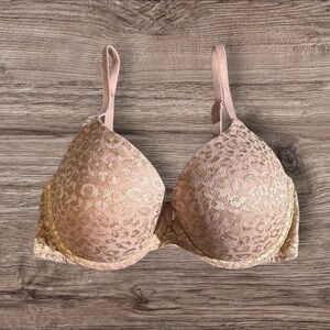 PINK Victoria's Secret Everywhere Push Up Gold and Pink Bra